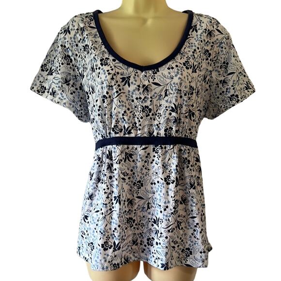 Bobbie Brooks Size 1X (16/18) Floral Print Knit Top Blouse - Picture 1 of 7